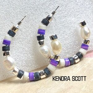 Kendra Scott Baroque Pearl Rachel Hoop Earrings